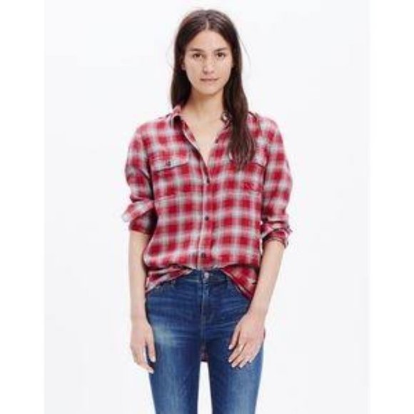 Madewell Ex Boyfriend Shirt in Fairfax Plaid - Picture 2 of 6